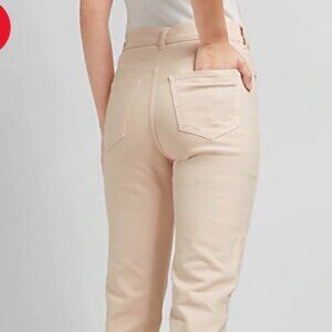 Super High Waisted Light Pink Mom Jeans